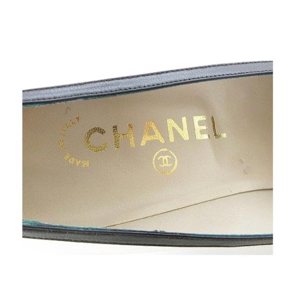 CHANEL Pumps Heel Leather White & Black 37 Equivalent to size 7 - Picture 6 of 7